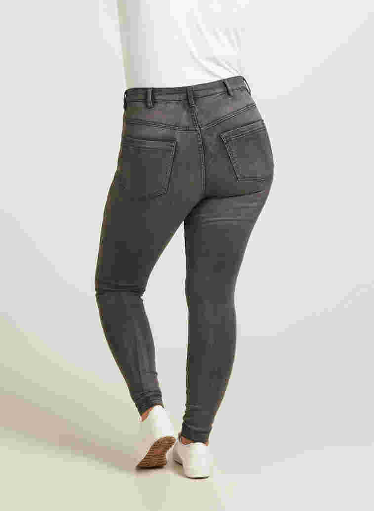 Super Slim Amy Jeans mit hoher Taille, Dk Grey Denim, Model image number 1
