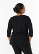 Basic T-Shirt aus Baumwolle mit 3/4-&Auml;rmeln, Schwarz, Model image number 2