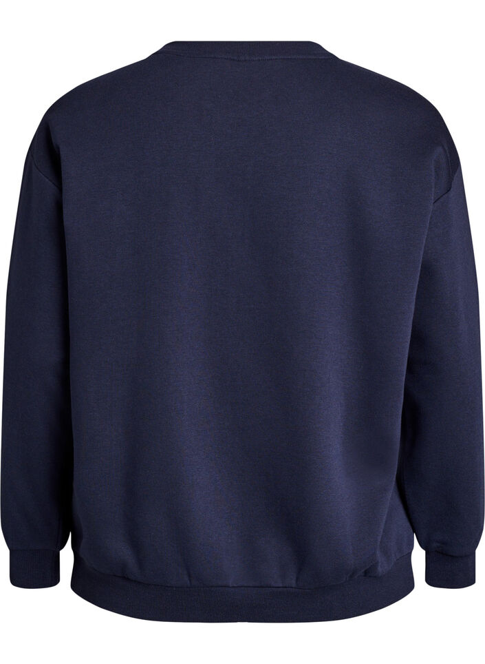 Sweatshirt mit Statement-Detail, Blau, Packshot