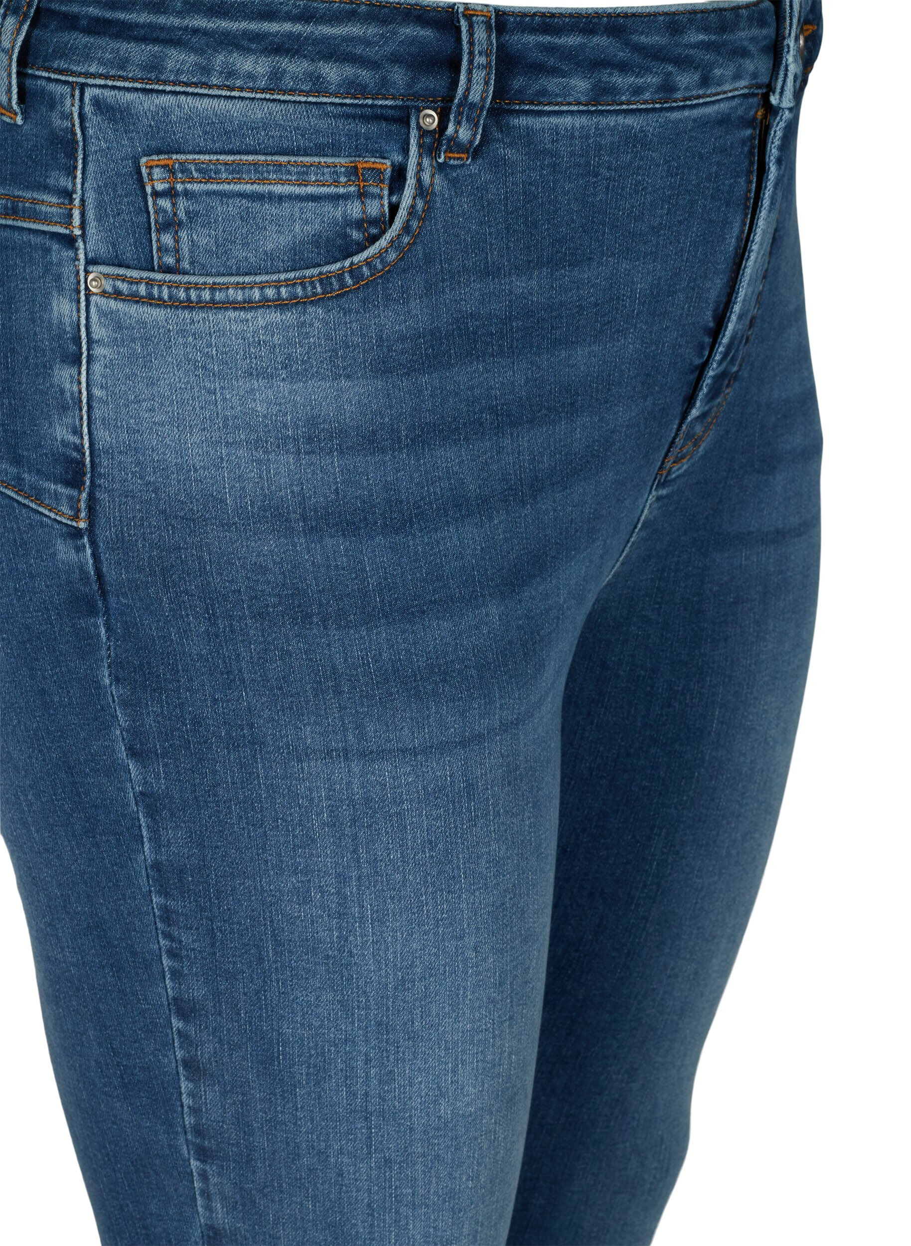 Zizzi Hochtaillierte Amy Jeans mit Push-Up, Blue denim, Packshot image number 2