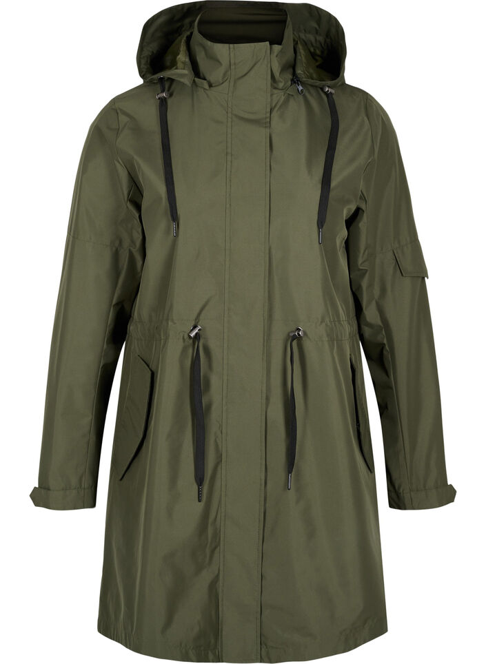 Wasserdichter Parka mit abnehmbarer Kapuze, Forest Night, Packshot image number 0