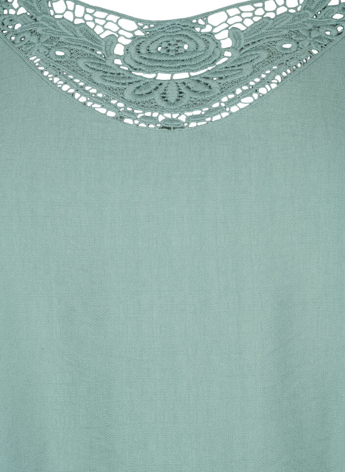 Bluse aus Viskose mit H&auml;keldetails, Chinois Green, Packshot image number 2