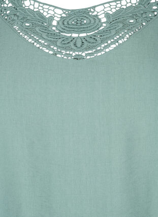 Bluse aus Viskose mit Häkeldetails, Chinois Green, Packshot image number 2