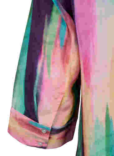 Hemd aus Viskose mit Print und 3/4 Ärmeln, Purple AOP, Packshot image number 3