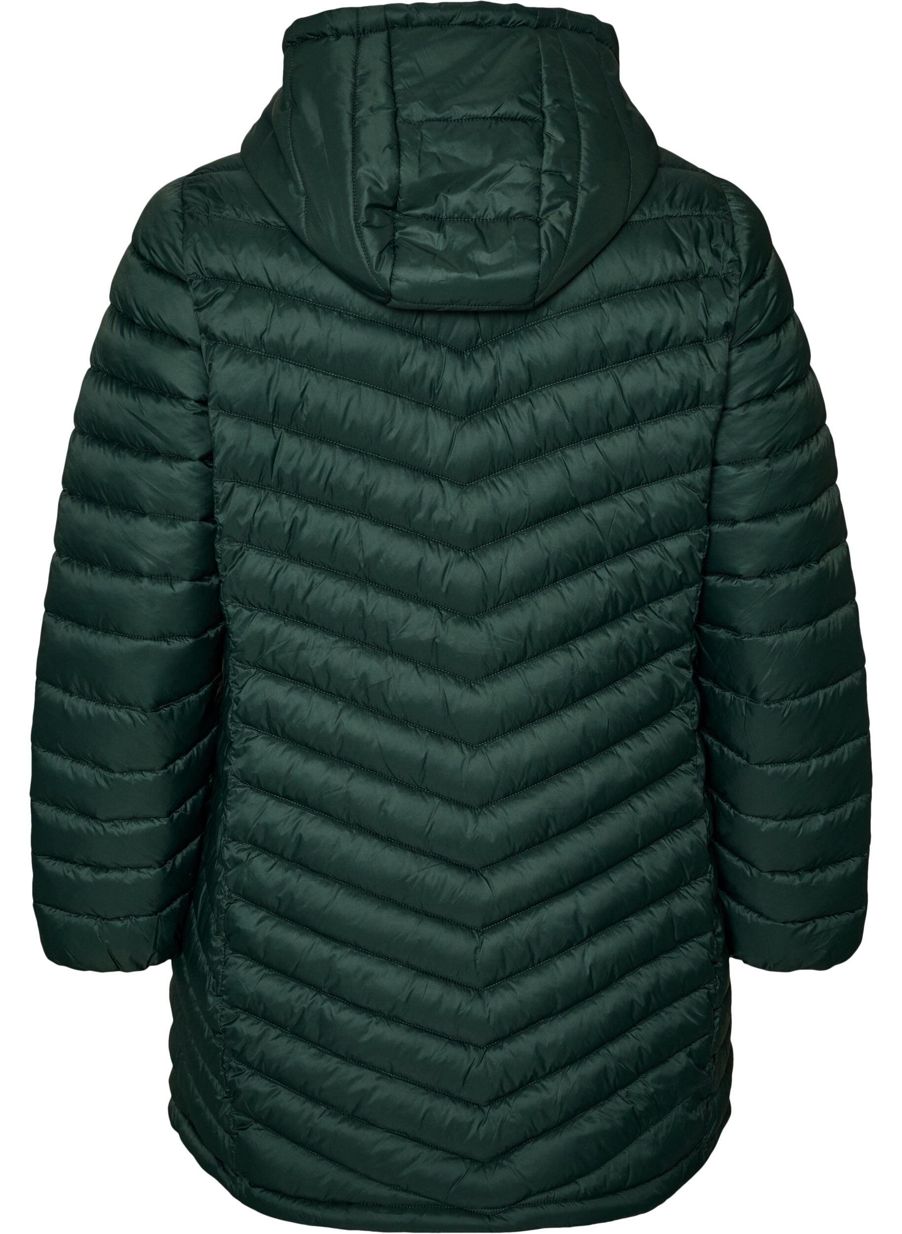ZizziLeichte Jacke mit Taschen und abnehmbarer Kapuze, Gr&uuml;n, Packshot image number 1