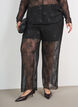 Bluse aus Mesh mit Blumen und Pailletten, Schwarz, Model image number 3