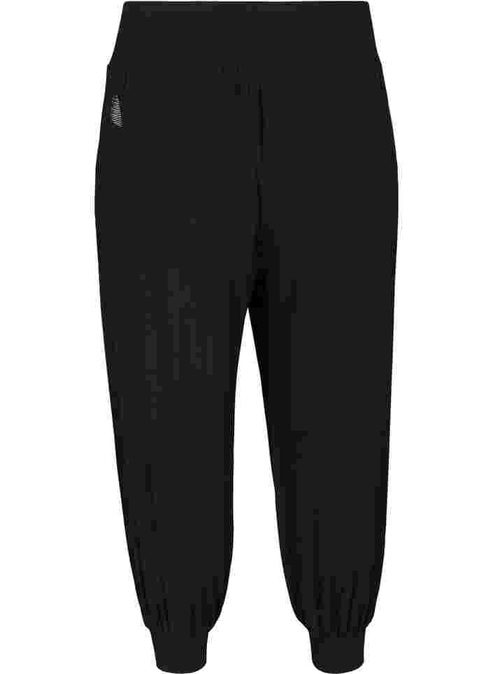Lockere Sporthose aus Viskose mit Taschen, Black, Packshot image number 1