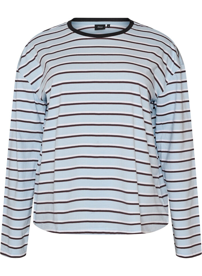 Basic T-Shirt mit langen &Auml;rmeln, Blau, Packshot image number 0