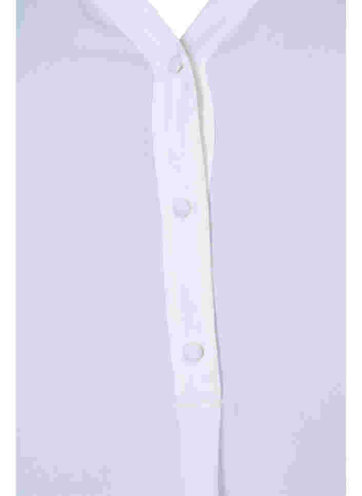 Bluse mit langen Ärmeln und Knopfverschluss, Bright White, Packshot image number 2