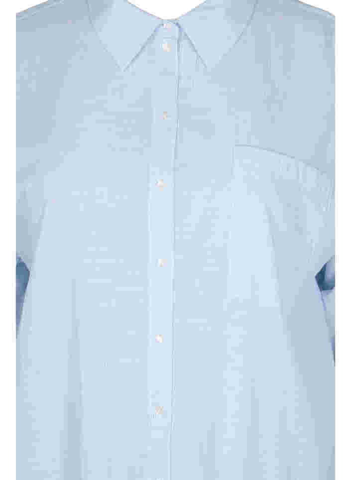Gestreiftes Schlafshirt aus Baumwolle, White w. Blue Stripe, Packshot image number 2