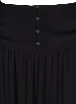 Viskosekleid mit Stickerei und kurzen Ärmeln, Black, Packshot image number 3