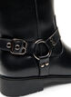 Hoher Stiefel aus Leder mit Zierschnallen, Schwarz, Packshot image number 2