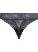 G-String mit kontrastfarbenem Spitzenbesatz, Black w Blue , Packshot image number 1