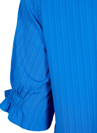 Gestreifte Bluse mit kurzen Ärmeln, Victoria blue, Packshot image number 3