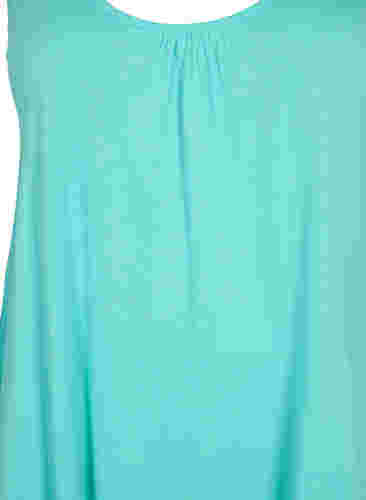 Top mit A-Linie und Rundhalsausschnitt, Turquoise, Packshot image number 1