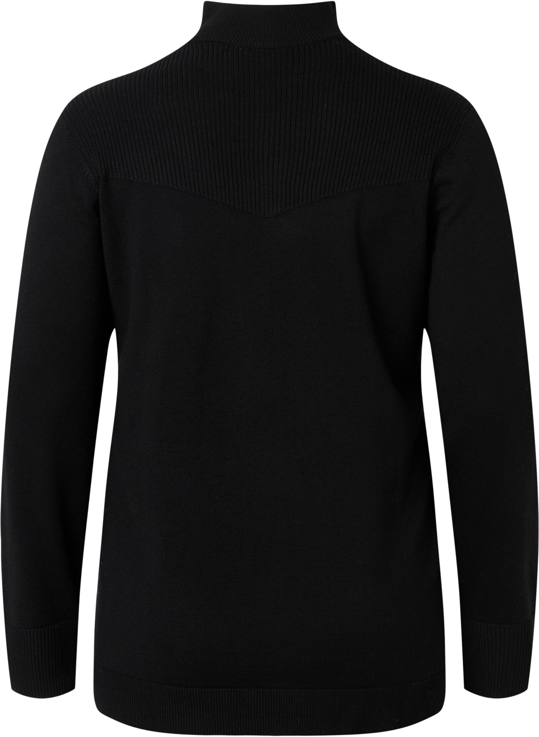 Zizzi Pullover aus Viskose mit hohem Halsauschnitt und Rei&szlig;verschluss, Black, Packshot image number 1