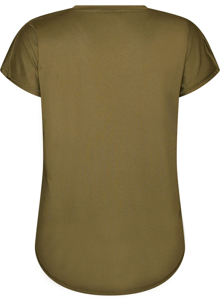 Kurzarm Trainingsshirt mit V-Ausschnitt, Gr&uuml;n, Packshot image number 1