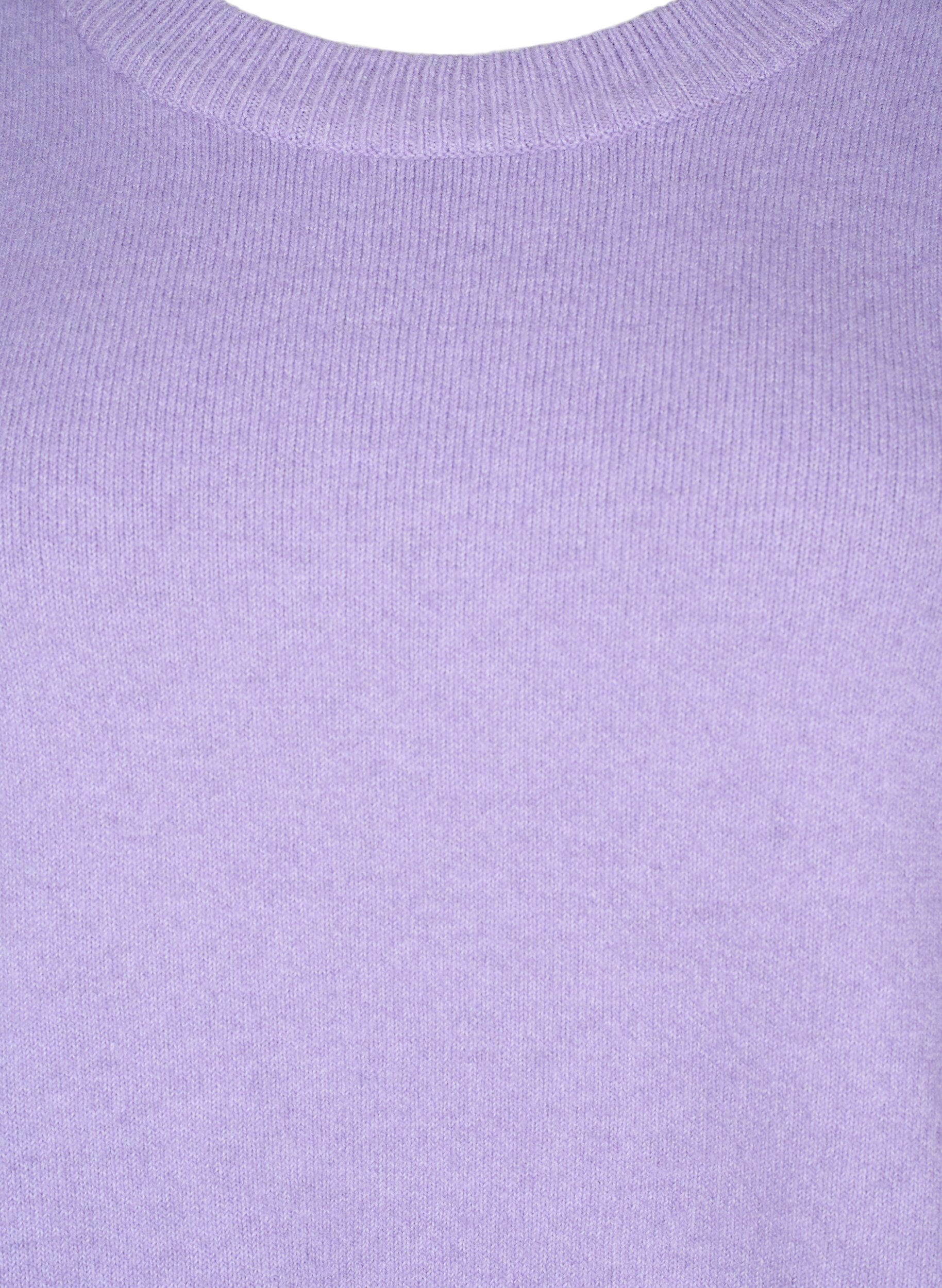 Zizzi Langarmpullover mit Rundhalsausschnitt	, Bougainvillea Mel., Packshot image number 2