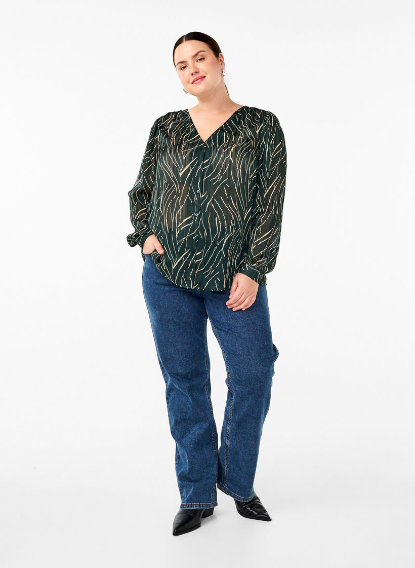Langarmshirt mit Knöpfen, Grün, Model image number 1