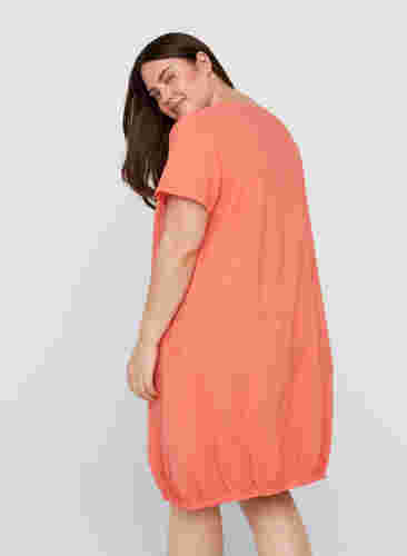 Kurzarm Kleid aus Baumwolle, Hot Coral, Model image number 1
