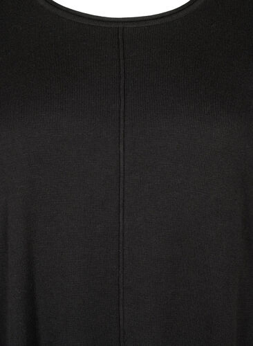 Gestrickte Bluse aus Baumwoll-Viskose-Mischung, Black, Packshot image number 2