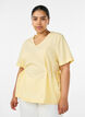 Bluse aus einer Baumwollmischung mit V-Ausschnitt und Bindeband, Gelb, Model image number 0