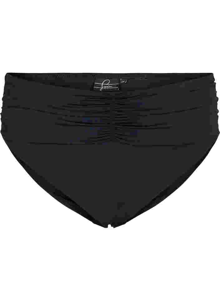 Hochtaillierter Bikinislip mit hohem Beinausschnitt, Black, Packshot image number 0