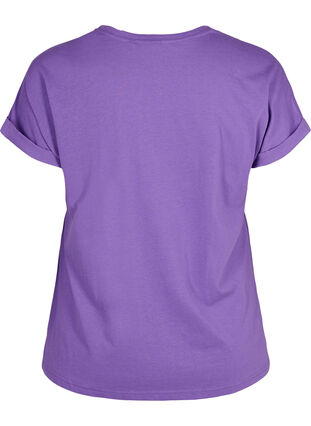 Kurzärmeliges T-Shirt aus einer Baumwollmischung, Deep Lavender, Packshot image number 1