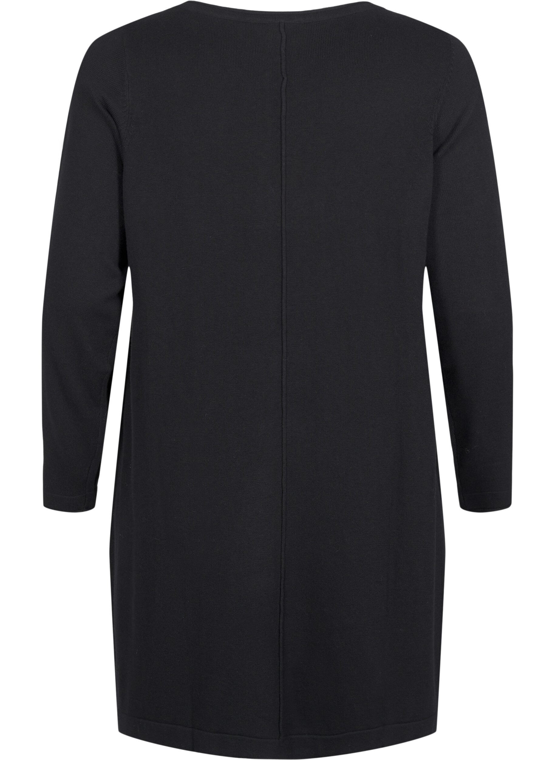 ZizziStrickkleid aus Baumwoll-Viskose-Mischung, Schwarz, Packshot image number 1