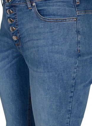 Sanna Jeans mit super schmaler Passform und Knopfverschluss, Blue denim, Packshot image number 2