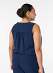 &Auml;rmelloses Oberteil mit Faltendetails, Blau, Model image number 1