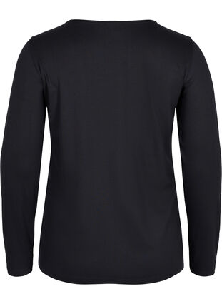 Unifarbene Basic-Bluse aus Baumwolle, Solid Black, Packshot image number 1