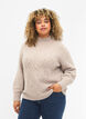 Gemusterter Strickpullover mit Rollkragen, Simply Taupe Mel., Model image number 0