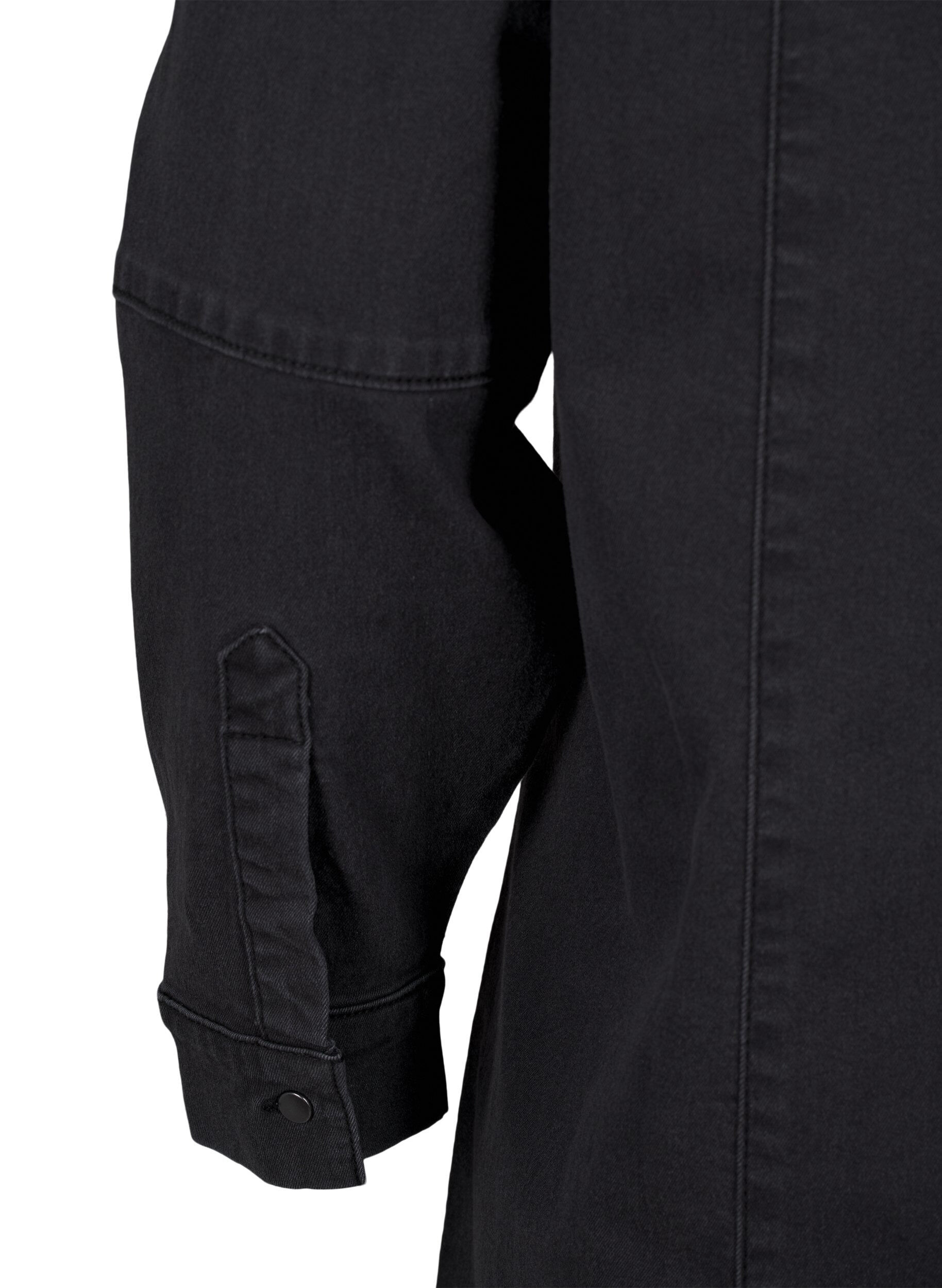 Zizzi Jeanskleid mit A-Linie mit Rei&szlig;verschluss, Grey Washed, Packshot image number 3