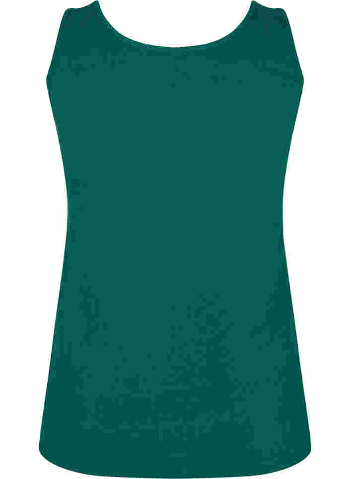 Einfarbiges basic Top aus Baumwolle, Evergreen, Packshot image number 1