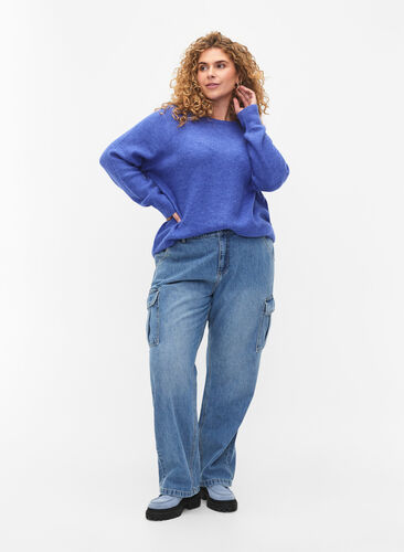Locker sitzende Jeans mit Cargo-Taschen, Light blue, Model image number 0