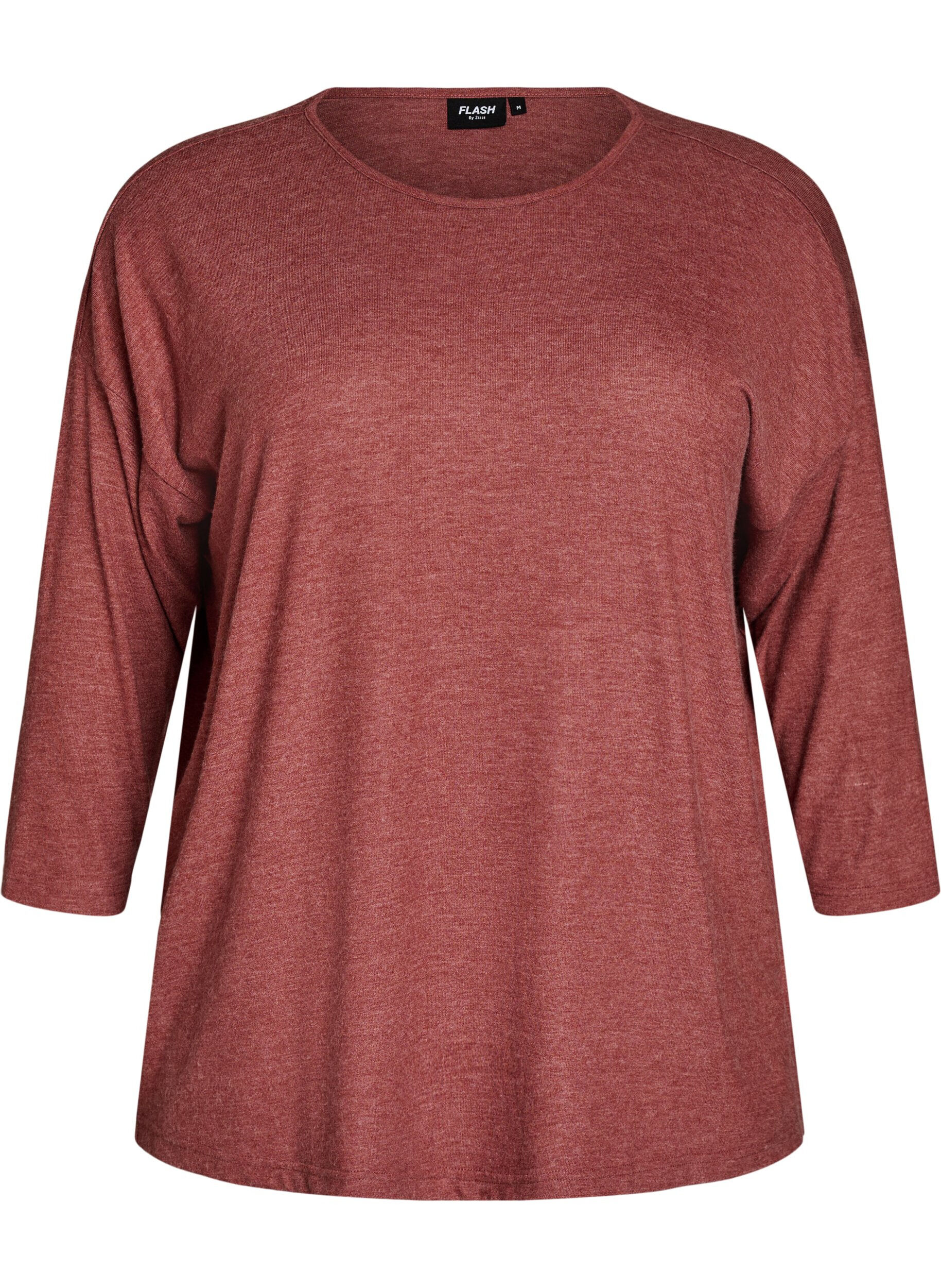 ZizziBluse aus Jersey mit 3/4-&Auml;rmeln, Rot, Packshot image number 0