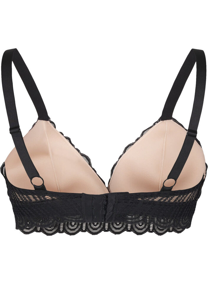 Bralette mit Spitze und weicher Polsterung, Schwarz, Packshot image number 1