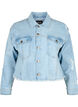 Kurze Denim-Jacke mit Details in Used-Optik, Light Blue Denim, Packshot image number 0