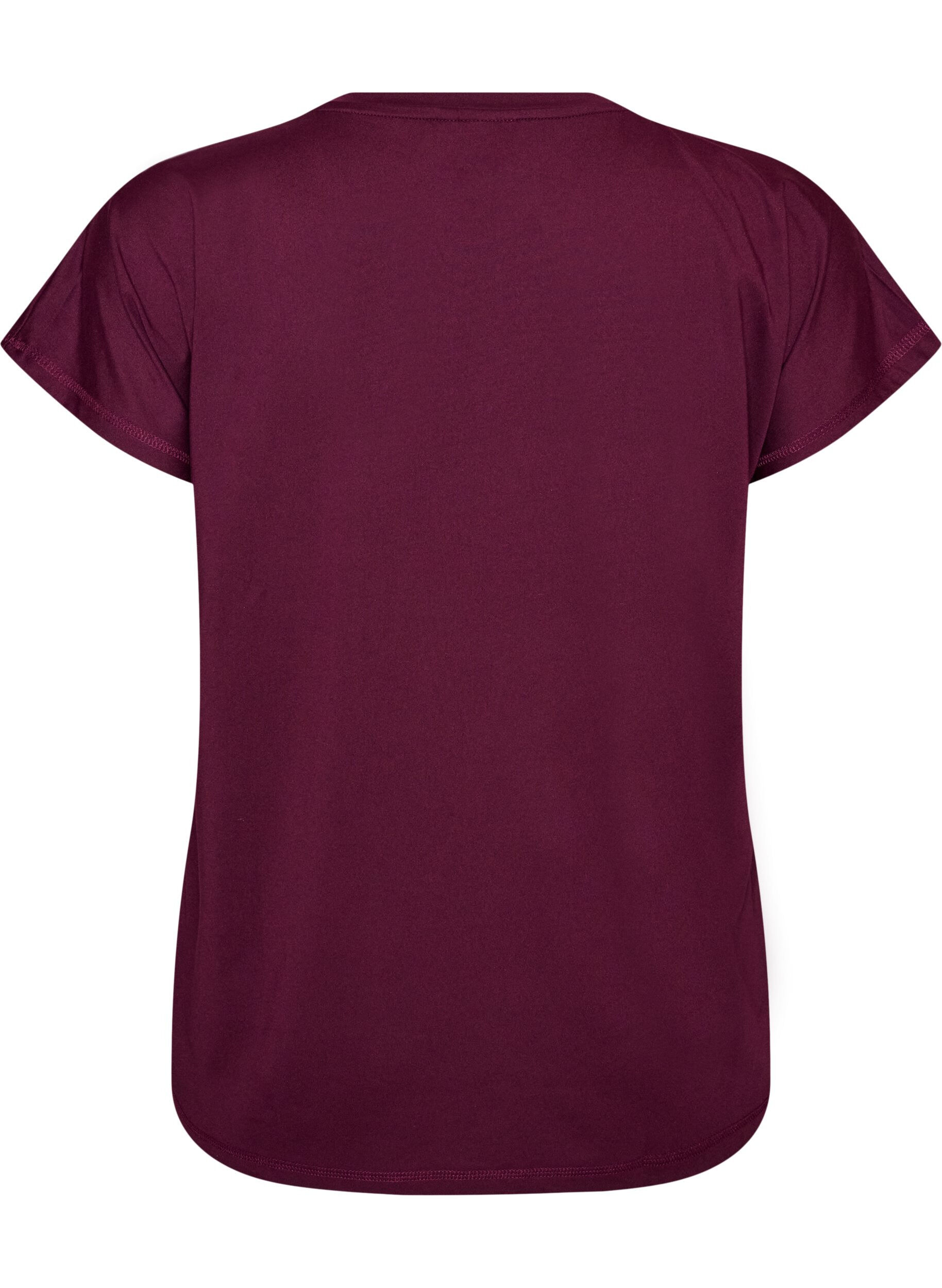 ZizziLockeres Trainings-T-Shirt mit V-Ausschnitt, Lila, Packshot image number 1