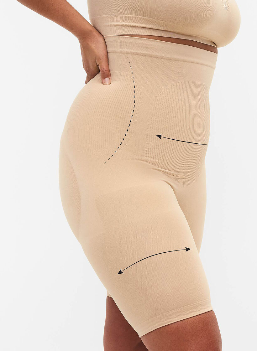 Hochtaillierte Shapewear Shorts, Beige, Model image number 0