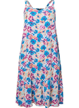 Sommerkleid aus Viskose mit Trägern, Multi Flower AOP, Packshot image number 0