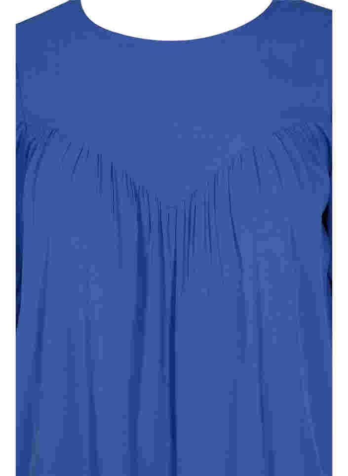 Viskosebluse mit A-Linie, Dazzling Blue, Packshot image number 2