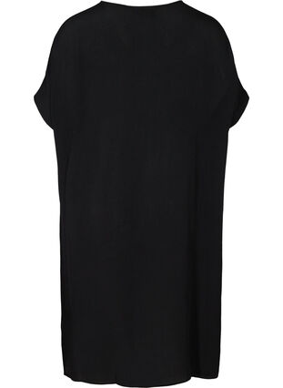 Kurzarm Kleid aus Viskose, Black, Packshot image number 1