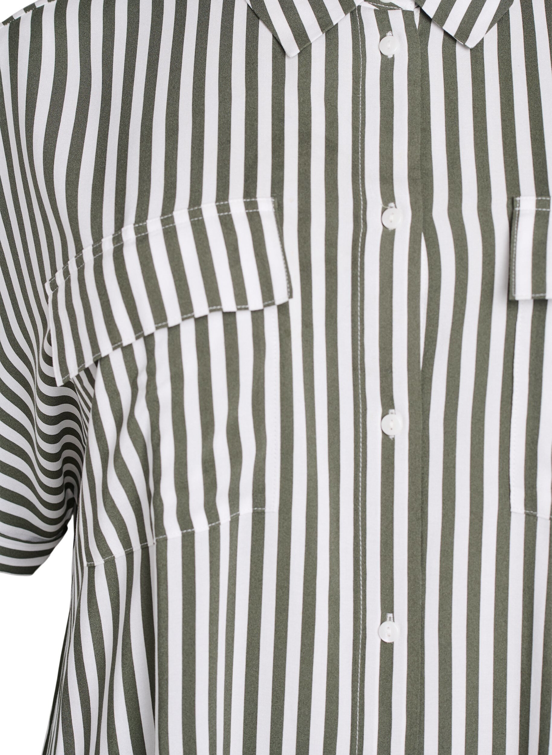 Zizzi Langes Hemdkleid mit kurzen &Auml;rmeln, Gr&uuml;n, Packshot image number 2