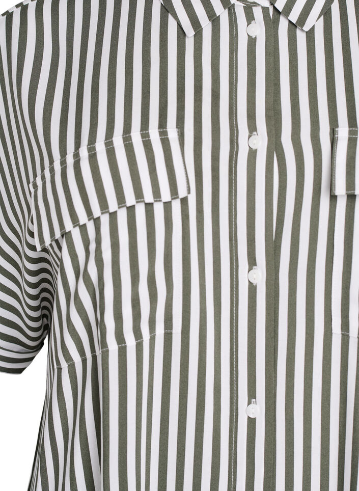 Langes Hemdkleid mit kurzen &Auml;rmeln, Gr&uuml;n, Packshot image number 2