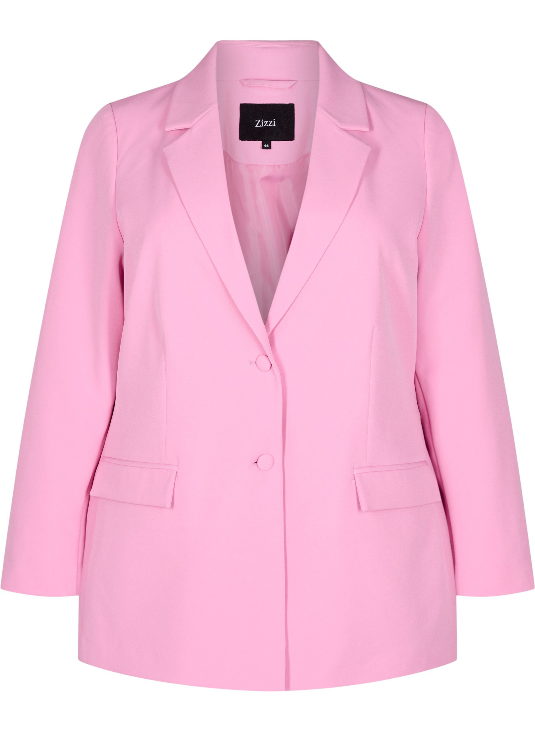 Zizzi Klassischer Blazer mit Knopfverschluss, Pink, Packshot image number 0