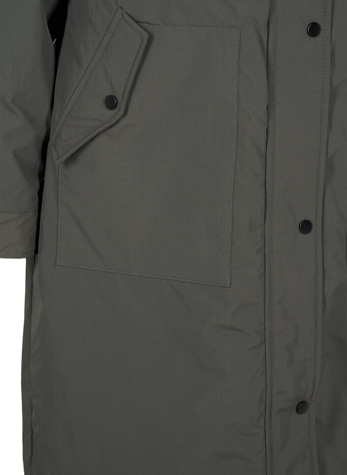 Parka mit Kapuze und verstellbarer Taille, Black Olive, Packshot image number 3