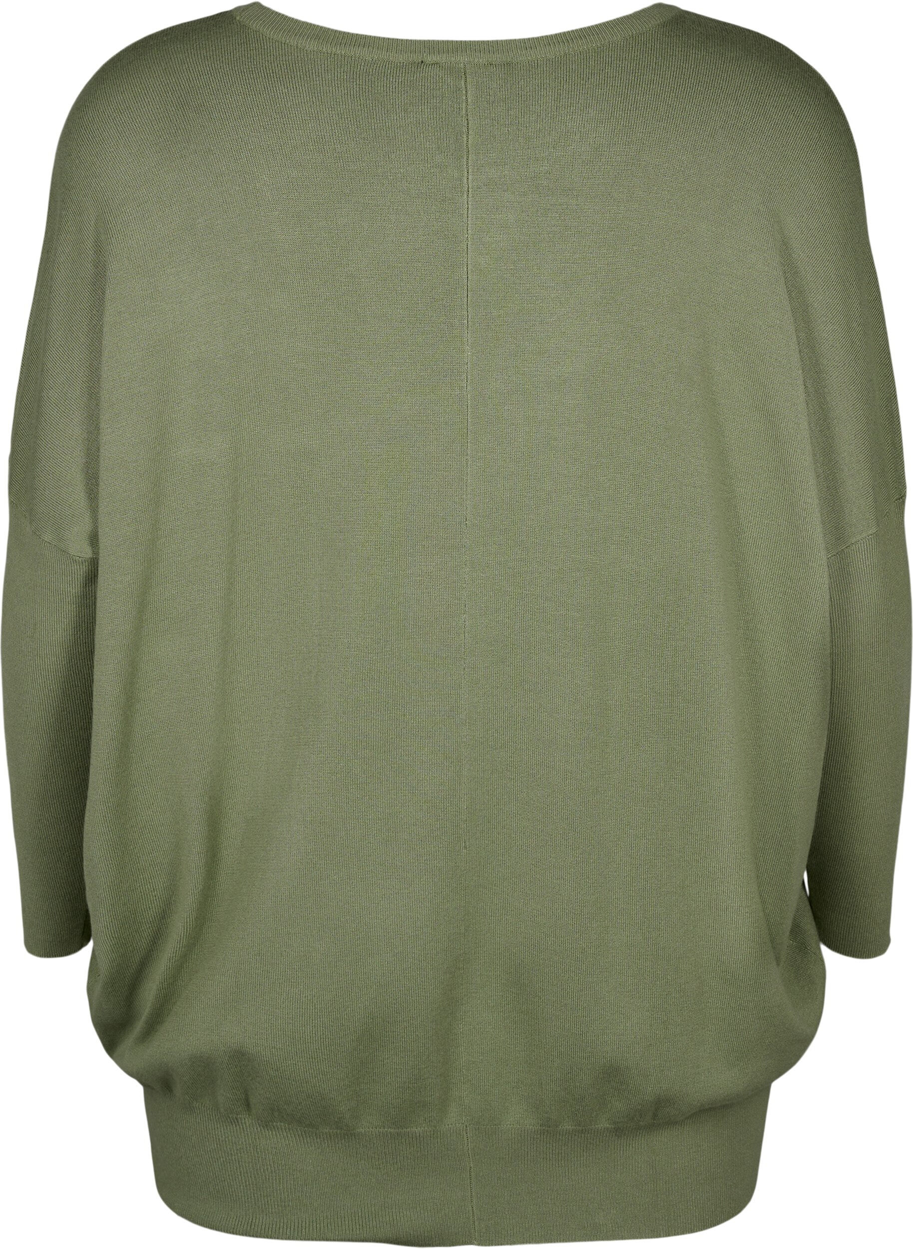 Zizzi Strick-Tunika aus Viskosemischung, Oil Green, Packshot image number 1