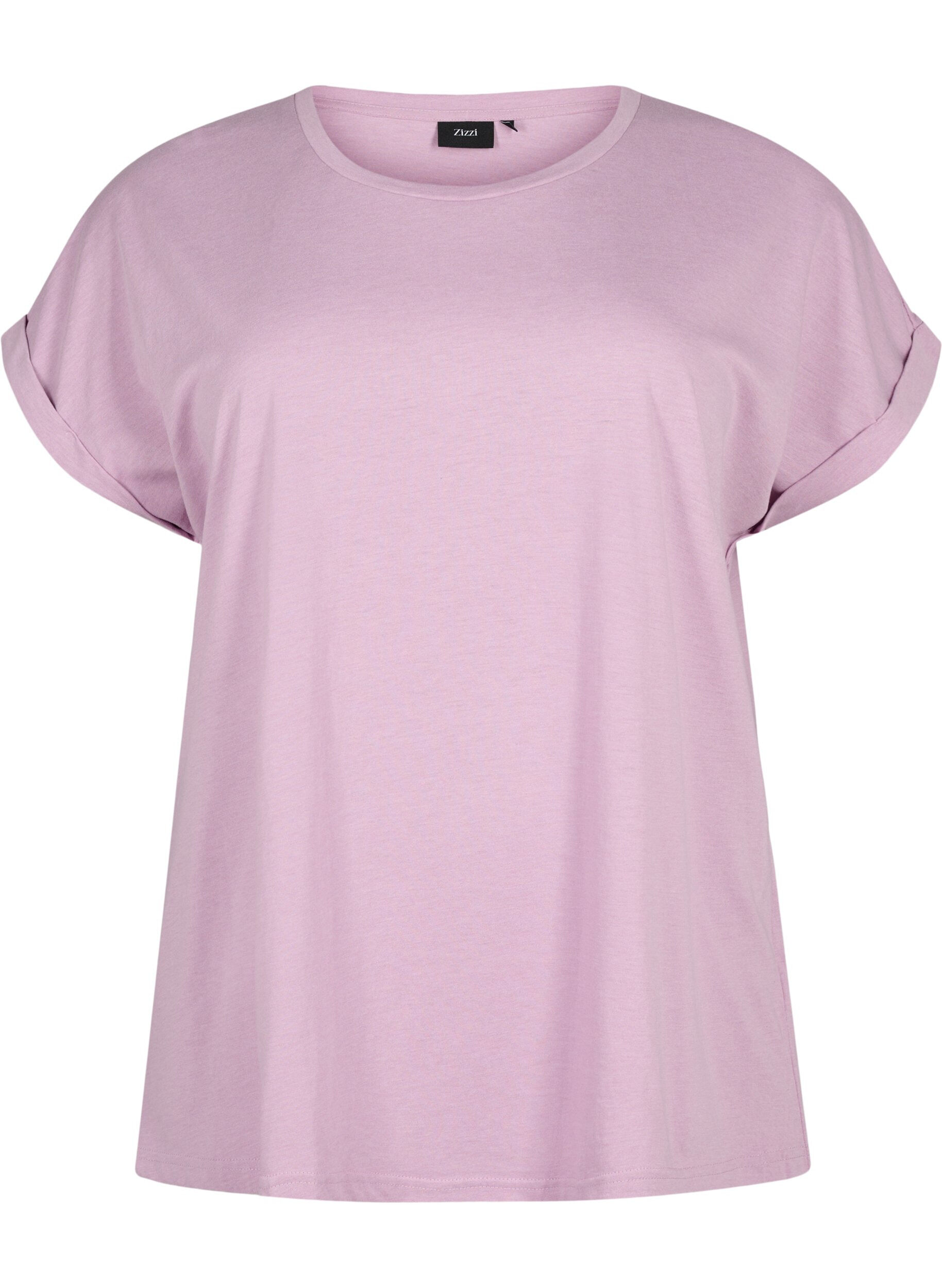 ZizziKurz&auml;rmeliges T-Shirt aus einer Baumwollmischung, lila, Packshot image number 0